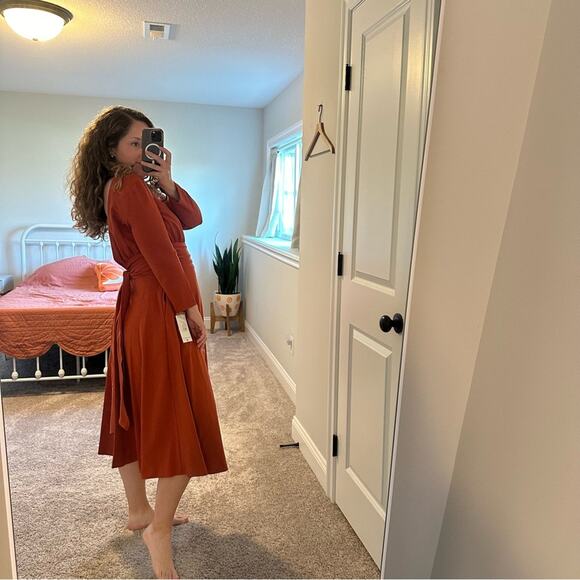 NWT Julia Jordan Burnt Orange Long Sleeve Maxi Dress 2 - Picture 2 of 12